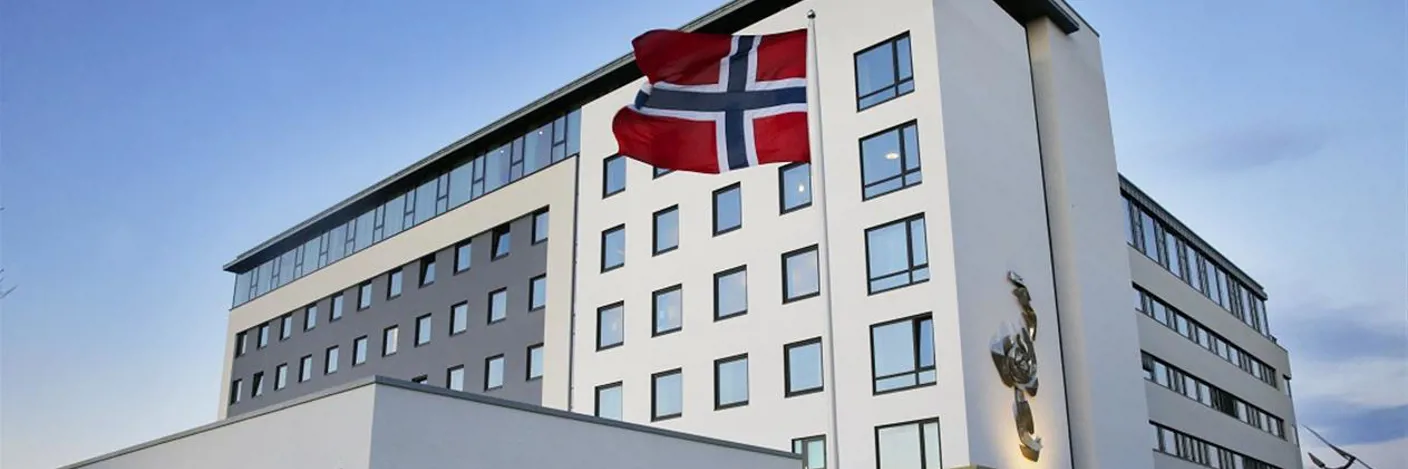 Et flagg på en bygning